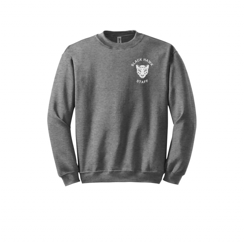 Black Hawk Crewneck Sweatshirt solid color logo