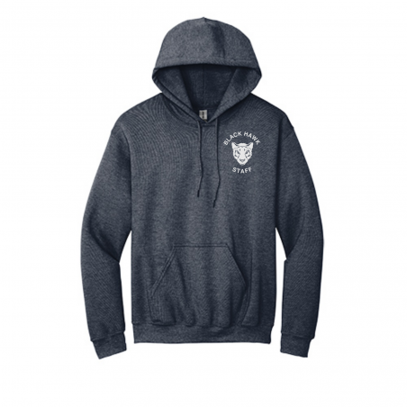 Black Hawk Adult Hoodie solid color logo