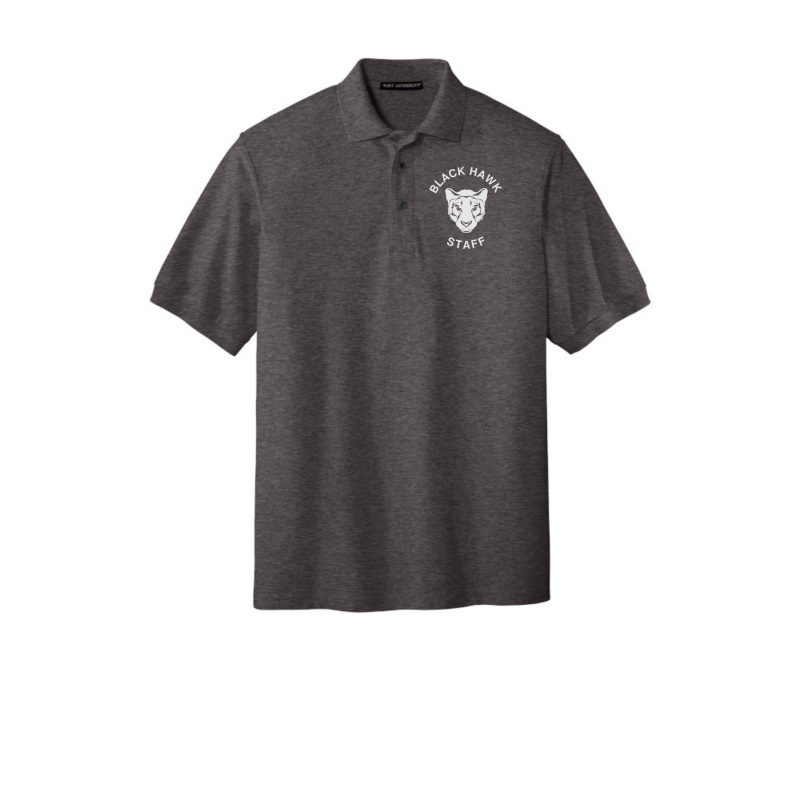 Black Hawk Polo single color logo