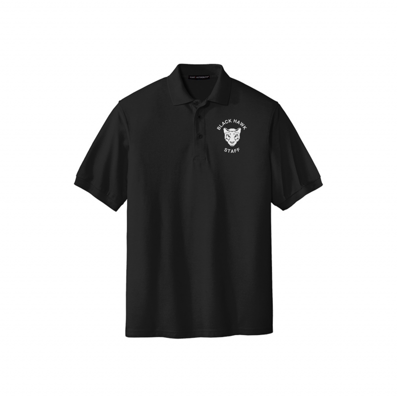 Black Hawk Polo single color logo