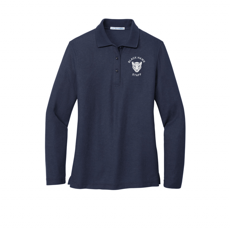 Black Hawk Ladies Polo long sleeve single color logo